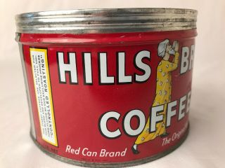 Vintage Hills Bros Coffee Tin Can Red Turban Robed Man 1 Lb No Lid Great Color 4