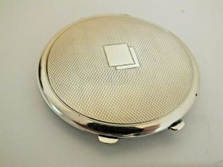 Antique Art Deco Solid Silver Compact - 1937 Turner & Simpson