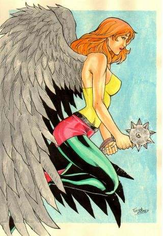 Hawkgirl Sexy Color Pinup Art - Comic Page By Taisa Gomes