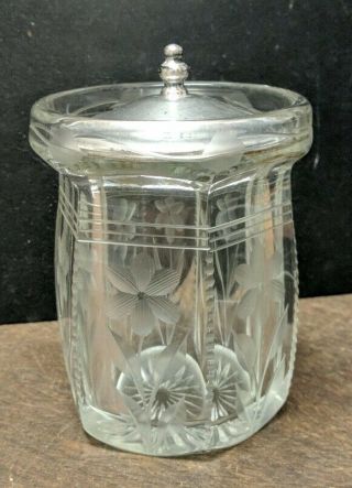 Watson Sterling And Cut Crystal Mustard Jam Or Condiment Jar