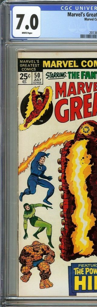 Marvel ' s Greatest Comics 50 CGC 7.  0 FANTASTIC FOUR Jack Kirby Cover HIM Warlock 5