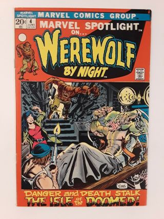 Marvel Spotlight 4 (vf - 7.  5) 1972 Werewolf By Night Cover & Appearance