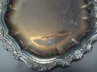 Webster - Wilcox USA ONEIDA SilverPlate Serving Tray Platter scrolled roses 4