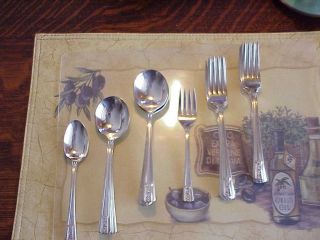 20 Wm Roger Silver Plate Dinner Forks Soup Spoons Vintage Rose Flowers Flatware