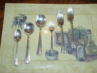 20 Wm Roger Silver Plate Dinner Forks Soup Spoons Vintage Rose Flowers Flatware 3