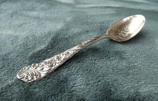 Flora By Reed & Barton 5 3/4 " Long Sterling Souvenir Spoon Seattle Acid Etched