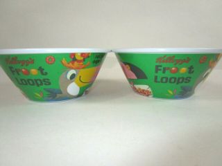 2 Kellogs Fruit Loops Plastic Cereal Bowls Large Capacity For A Real Breakfast