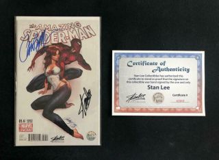 Spider - Man 1.  4 Fan Expo Variant Signed By Stan Lee & J.  Scott Campbell 1