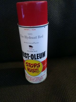 Vintage Rust - Oleum Spray Paint Can Fire Hydrant Red 1210 1967
