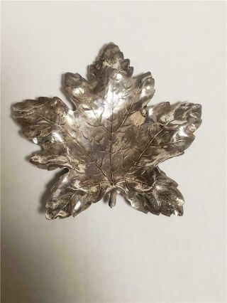 R.  Blackinton & Co.  Sterling Silver Maple Leaf Nut Dish