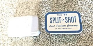 Vintage Split Shot Size Bb Fish Tin Lead Products Co,  St,  Paul.  Minn,  2tone Blue