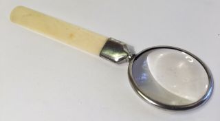 MAGNIFYING GLASS AND LETTER OPENER 1911 SOLID SILVER MOUNT BIRMINGHAM 4