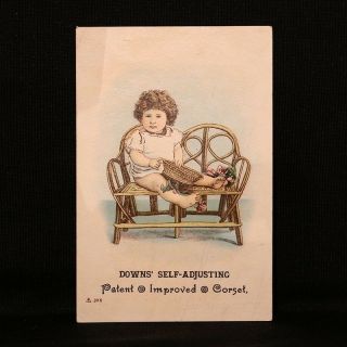 Down’s Corset Girl On Chair Trade Card - Minneapolis Mn