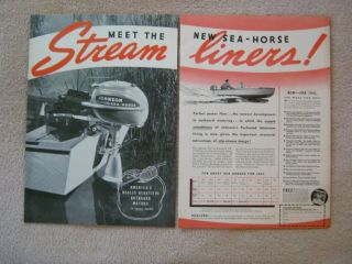 Vintage 1941 Johnson Sea - Horse Meet Streamliner Outboard Boat Motor Print Ad