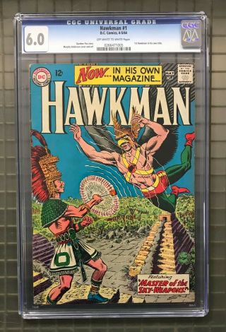 Hawkman 1 Dc Comics 1964 Cgc 6.  0 1st Hawkman In His Own Title