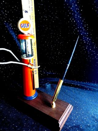 Mini " Gulf " Gas Pump Desk Set