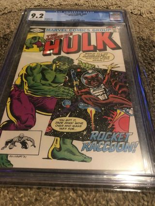 Incredible Hulk 271 9.  2 Cgc Graded Comic 1st Appearance Of Rocket Raccoon
