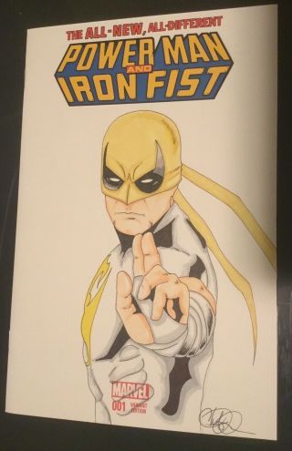 Iron Fist Art - Cover Sketch Variant Signed Comic Book Blank Marvel