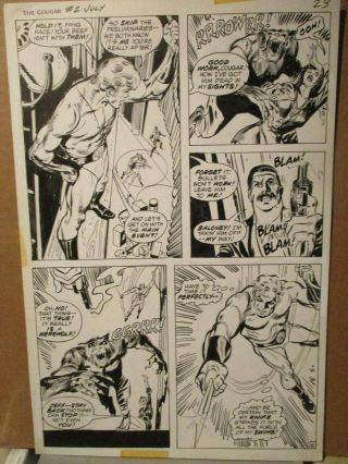 Wolfman Art 1975 Frank Springer Cougar 2 Page 15 Superhero Fights Werewolf Atlas