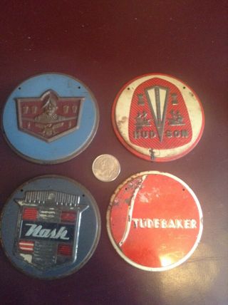 {rare} Antique Car Plates - Hudson/desoto/studebaker & Nash - Old Gas Station Find