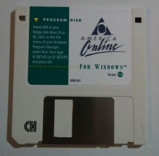 America Online Aol Program Disk For Microsoft Windows Version 2 Vintage 1996 90s