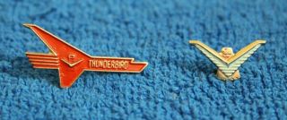 2 Vintage Ford Thunderbird Emblem Logo Badge Hat Lapel Pin Accessory T 