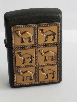Vintage Black Matte Camel Cigarettes Zippo Lighter Unfired