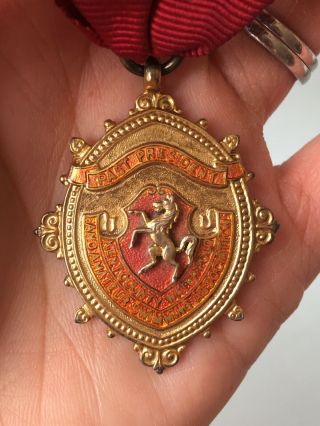 Antique 1948 Enamel Silver Gilt Medal,  Fob,  Kent Water Polo & Swimming,  Horse