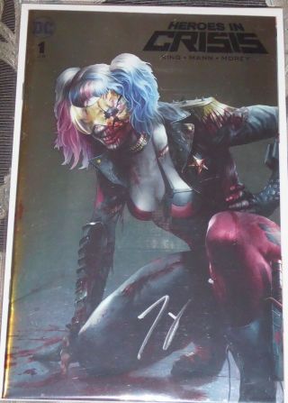 Heroes In Crisis 1 Mattina Nycc Silver Foil Variant Signed Tom King Nm,  Poster