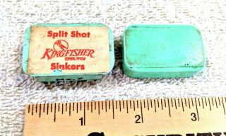 Vintage Split Shot Kingfisher Sinkers Fishing Tin,  No.  7 Lime Green Ready To Go
