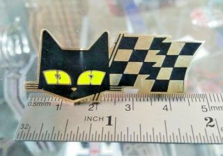 Vintage S.  E.  V.  Marchal Fog Lights Sign History Car Cat Logo Pin Brass