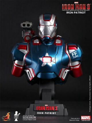 Hot Toys Iron Man 3 Iron Patriot 1/4 Scale Limited Edition Bust Htb12