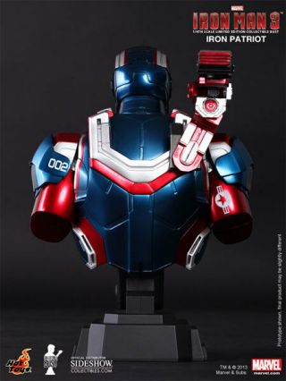 HOT TOYS IRON MAN 3 IRON PATRIOT 1/4 SCALE LIMITED EDITION BUST HTB12 2