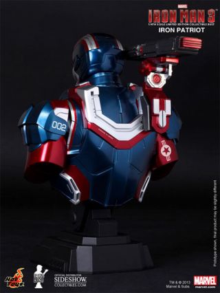 HOT TOYS IRON MAN 3 IRON PATRIOT 1/4 SCALE LIMITED EDITION BUST HTB12 4