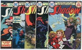 The Shadow 7,  8,  10,  11,  12 Avg.  Vf/nm 9.  0 Ow/white Pages Dc 1974