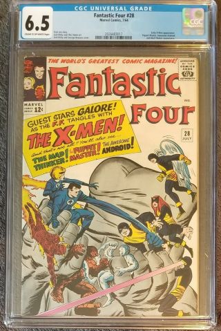 Fantastic Four 28 Cgc 6.  5 Early X - Men Crossover