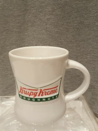 Krispy Kreme Doughnuts Raised 3d Logo White Heavy Coffee Cup Mug - Shape