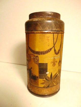 vintage tin Nutmeg can/ shaker with art deco label/ no brand indicated 3