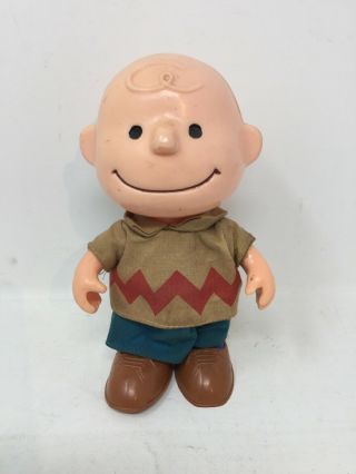Rare Vintage 1950 Jointed Hard Plastic Charlie Brown Peanuts Doll Figurine 7 "