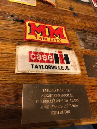 Antique Patch Sign Farm Tractor Case Ih Minneapolis Moline Taylorville Il