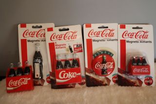 5 Collectable Vintage 1995 Authentic Coca Cola Magnets