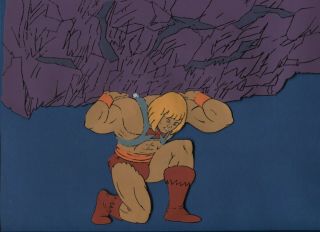 He - Man Cartoon Cel Heman She - Ra Masters Of The Universe Animation Art Motu Pop