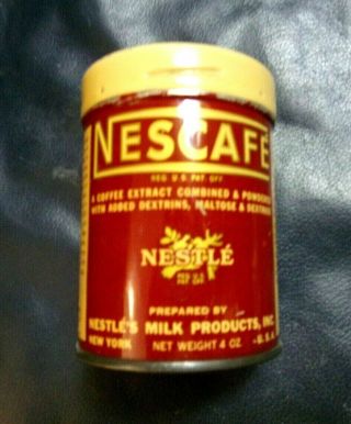 Vintage Nestle Nescafe Coffee Extract Tin Can York 4 Oz Size