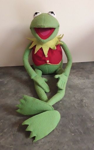 Kermit The Frog Plush 24” Jim Henson’s Muppets By Eden Red Vest Winter