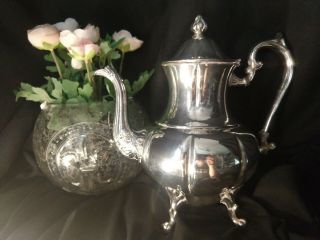 Sheridan Silver On Copper Teapot 11 " Tall ($ilverplate,  Holloware,  Beefy)