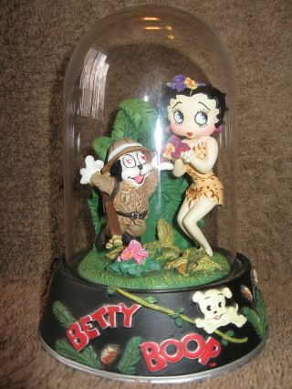 Franklin Betty Boop " Boop Of The Jungle " Figurine With Glass Dome And