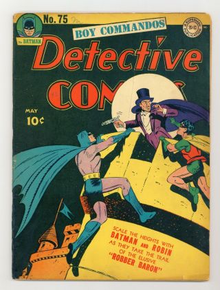 Detective Comics (1st Series) 75 1943 Gd/vg 3.  0 Restored