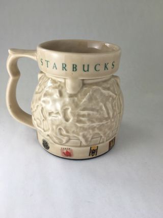Starbucks World Globe Map Stamps Travel Mug 1997 Lid