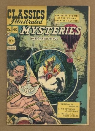 Classics Illustrated 040 Mysteries 1 1947 Gd - 1.  8