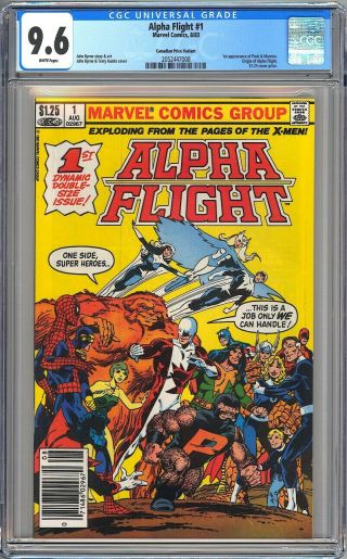 Alpha Flight 1 Cgc 9.  6 - Wp - Rare Canadian $1.  25 Price Variant